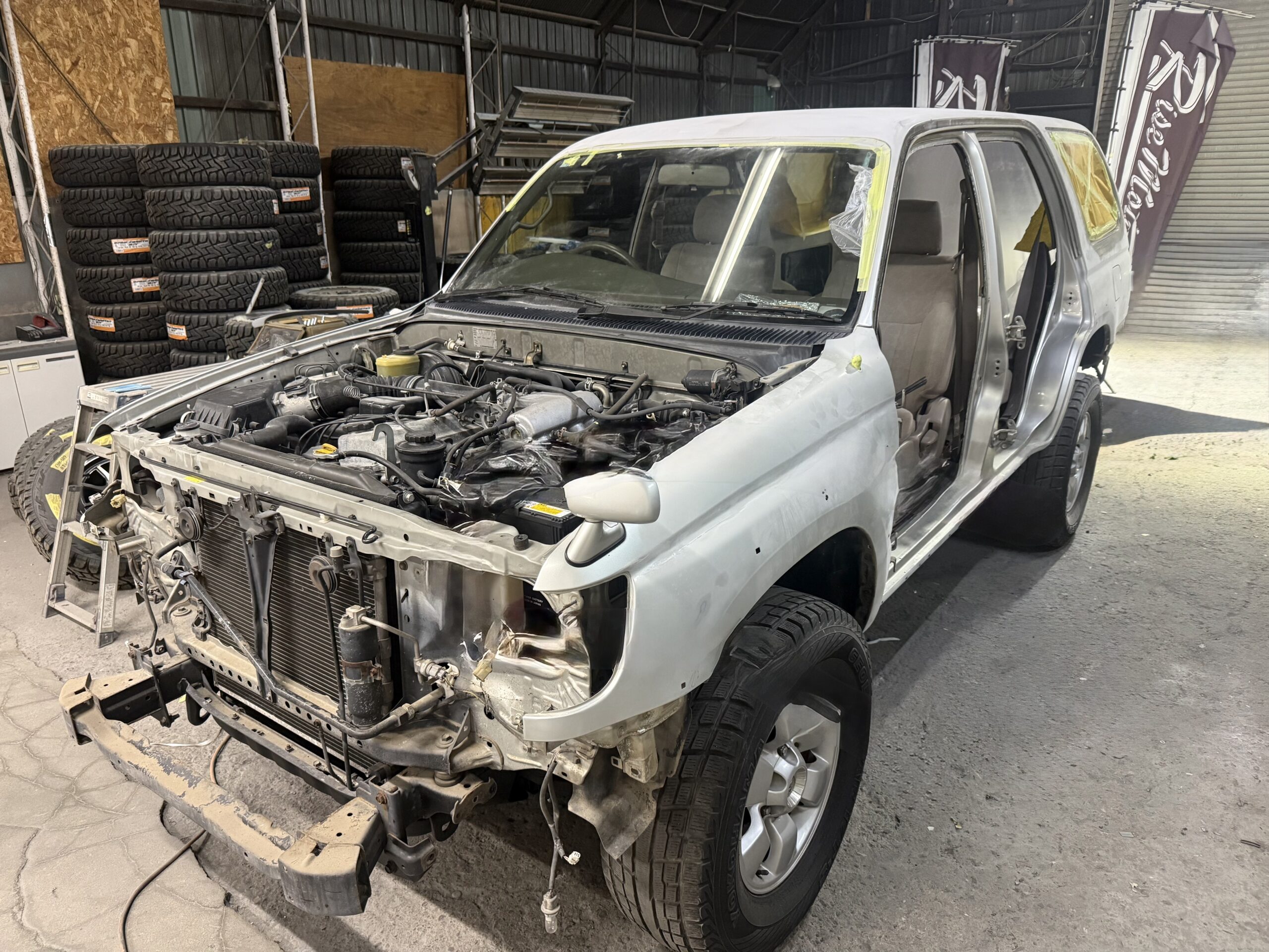 苫小牧市　RZN185　ハイラックスサーフ　ご成約　全塗装　アンヴィルグレー